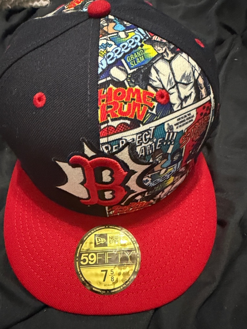 New Era Boston Red Sox Navy & Red Comic Panel Fitted Cap